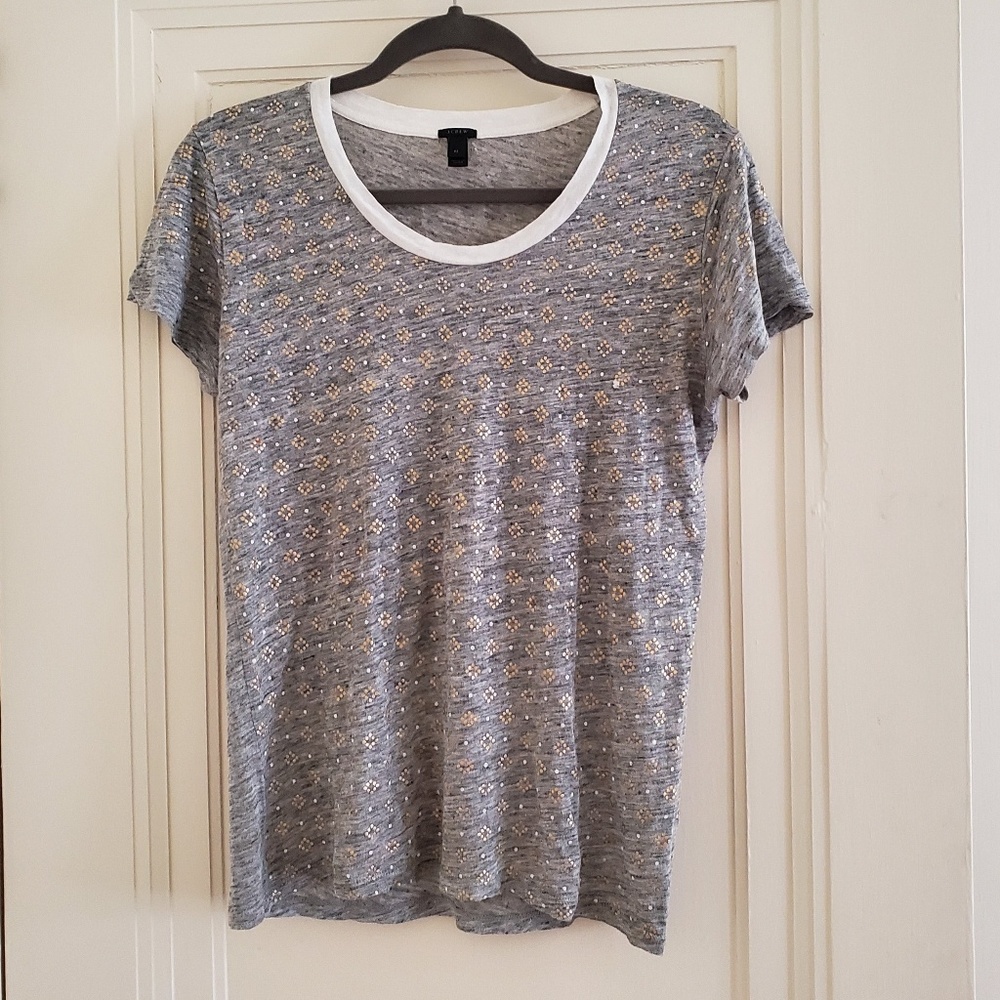 J. Crew Grey Linen T-shirt